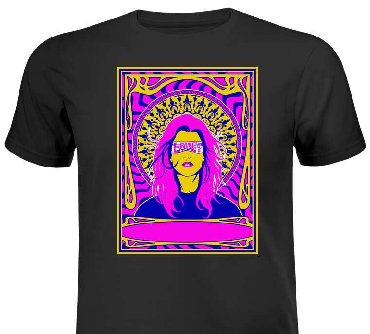 Майки, футболки Женщина хиппи психоделический плакат стиль 60-70-ых