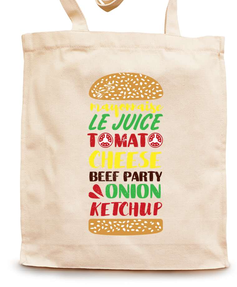 Shopping bags Burger typography
