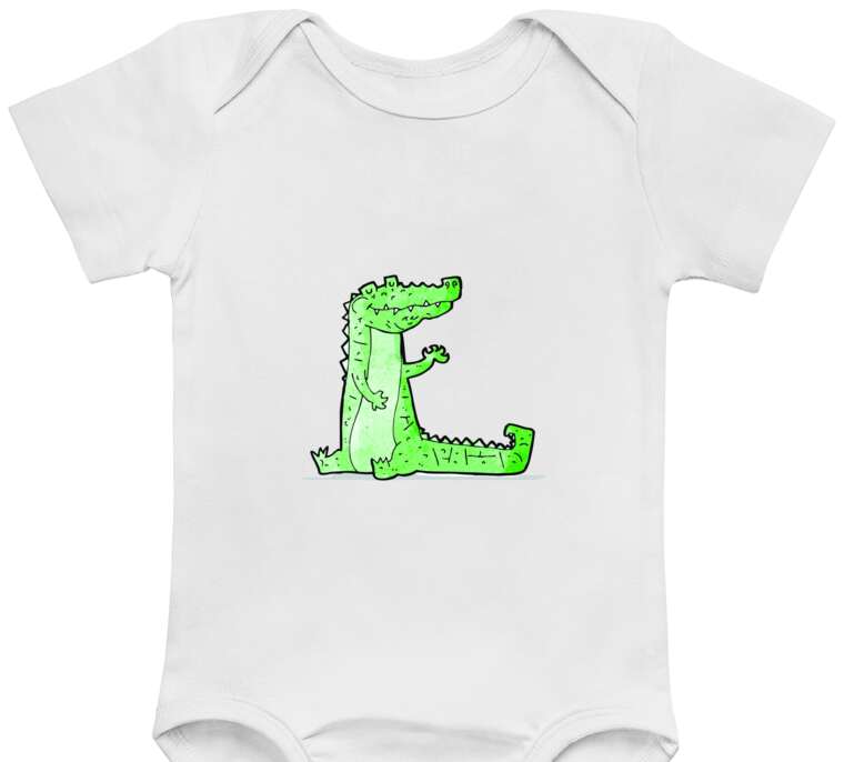 Боди детские, для новорожденных Крокодил мультяшный