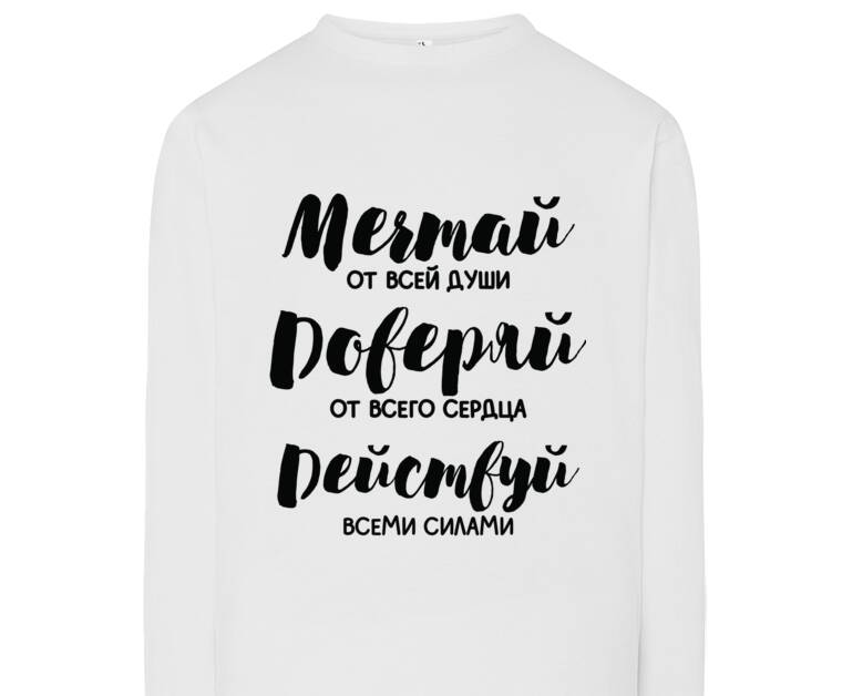 Лонгсливы Мечтай Верь Действуй