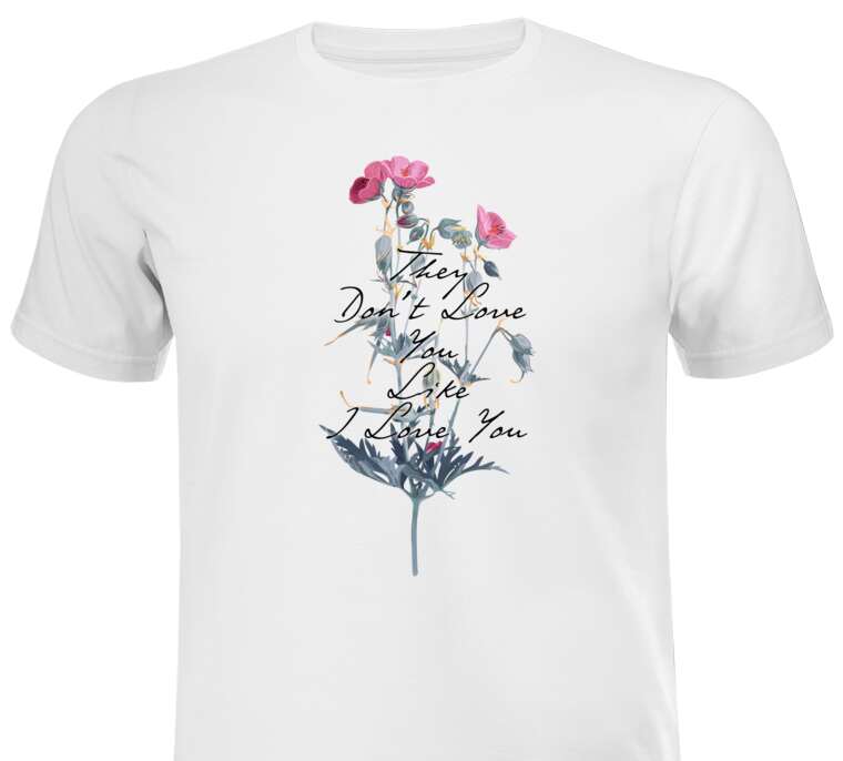 Майки, футболки Текст на фоне цветов