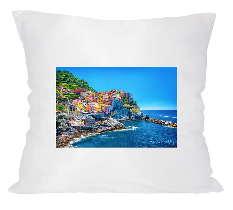 Pillow Bright houses on the beach