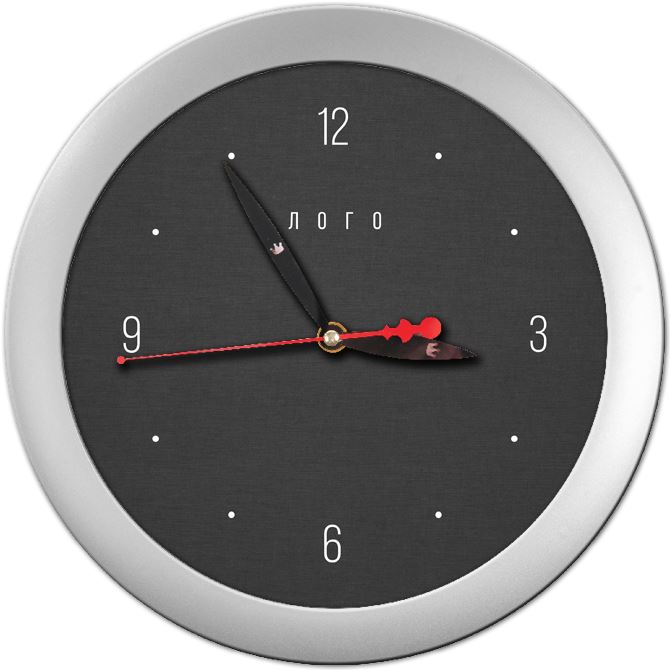 Wall clock Laconic style and graphite background