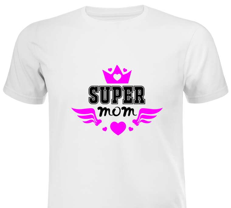 T-shirts, T-shirts Super mom black and pink