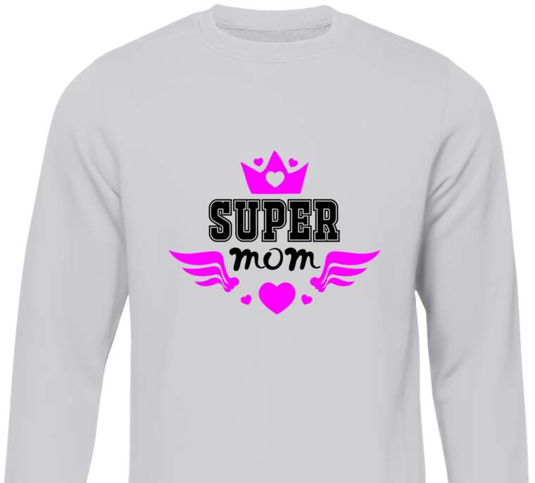 Свитшоты Super mom черный и розовый