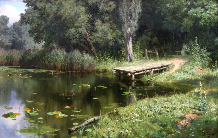 Reproduction paintings Overgrown pond
