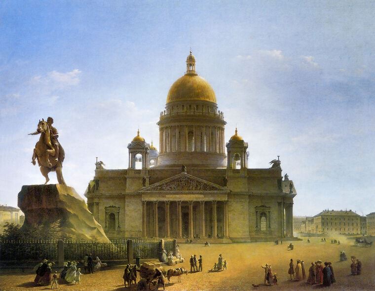 Картины Исаакиевский собор и памятник Петру I