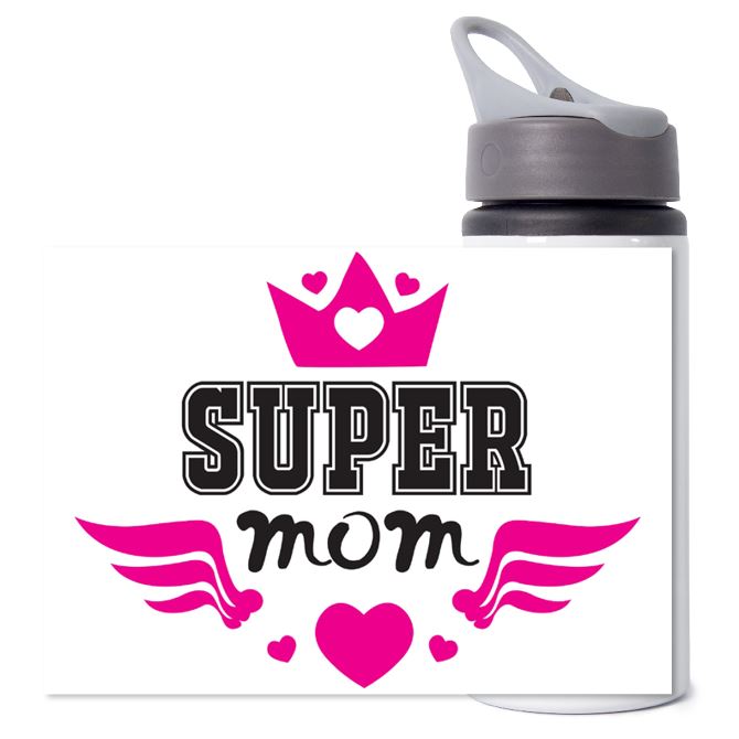 Бутылки для воды спортивные Super mom black and pink