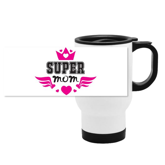 Thermos mugs, thermos mugs Super mom black and pink