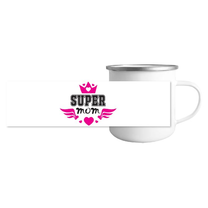 Metal mugs Super mom black and pink