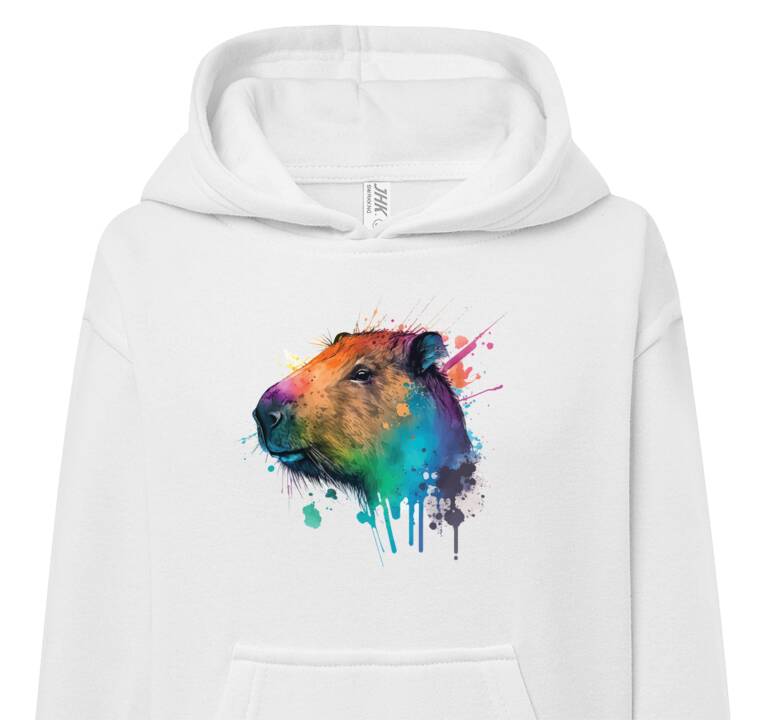 Толстовки, худи детские Multicolored capybara watercolor blots