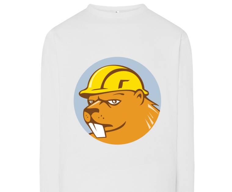 Лонгсливы A brutal beaver builder in a yellow helmet