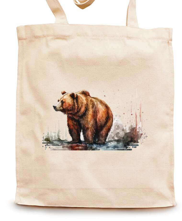 Сумки-шопперы Медведь акварельная иллюстрация