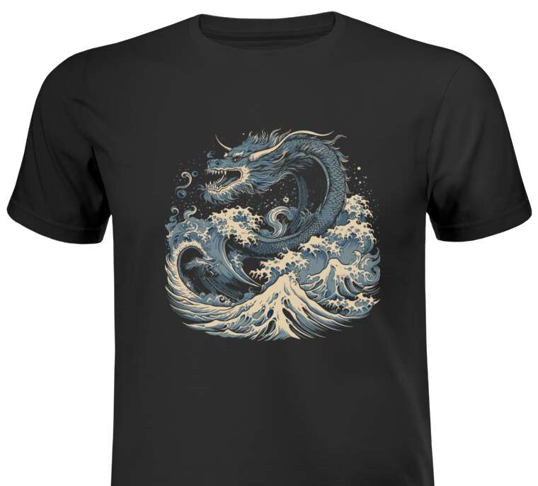 Майки, футболки Морской дракон в китайском стиле