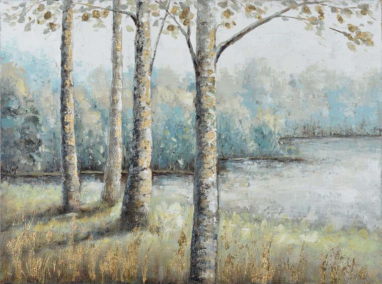 Репродукции картин Birch grove by the lake
