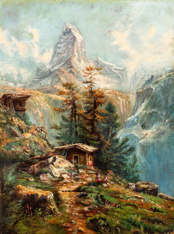 Reproduction paintings Wooden house in the mountains