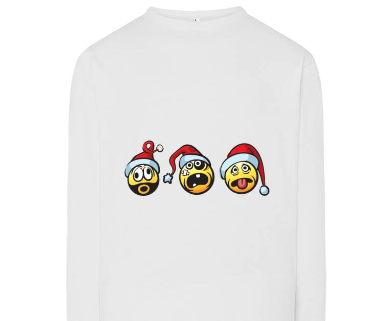 Лонгсливы Emoticons in Christmas hats