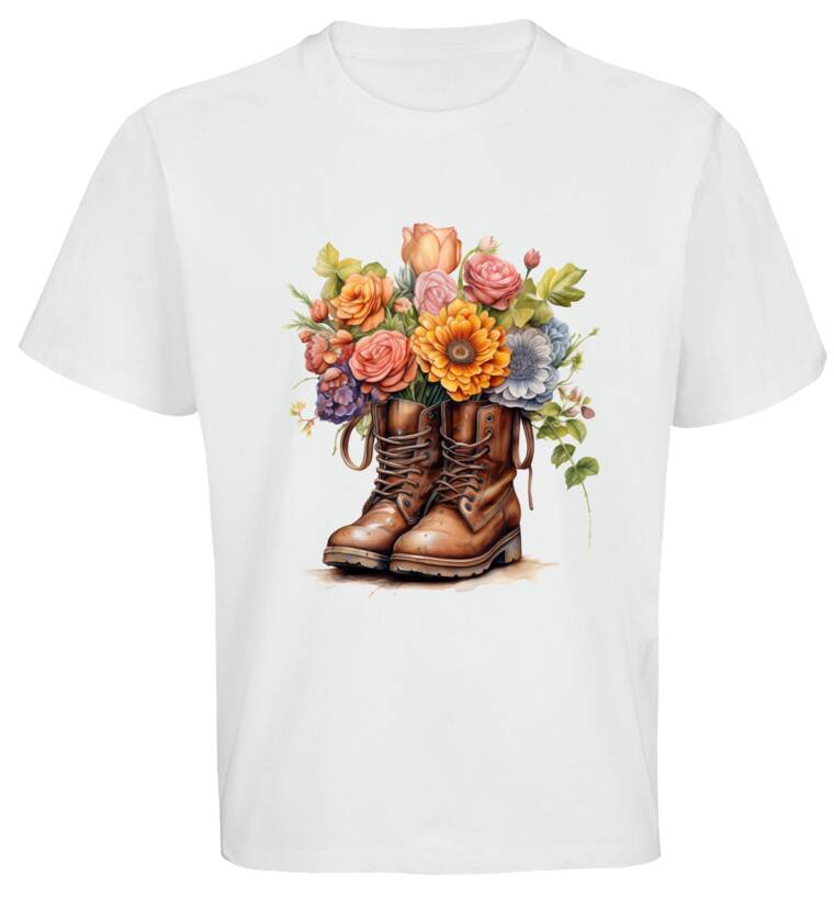 Майки, футболки оверсайз Ботинки с цветами 