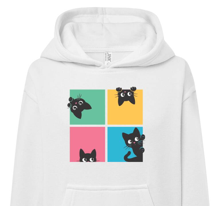 Толстовки, худи детские Kittens on bright squares