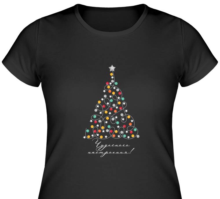 Майки, футболки женские  Елка чудесного настроения