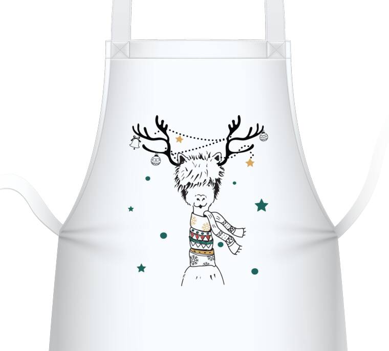 Фартуки  Лама-олень в шарфе