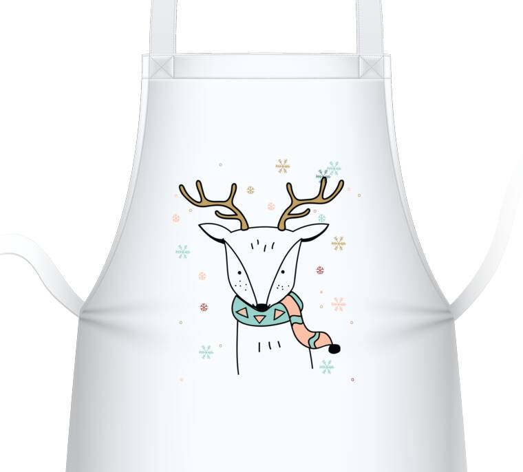 Фартуки  Олень в снежинках
