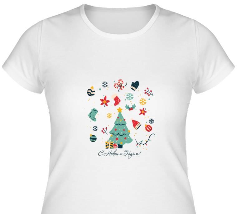 Майки, футболки женские  Новогодние мотивы