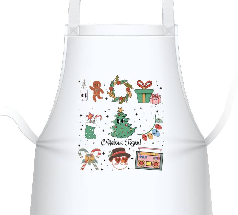 Фартуки  Новогодний стикерпак