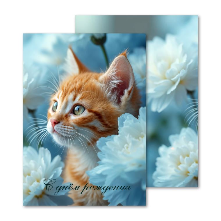 Открытки мини, карточки В хризантемах