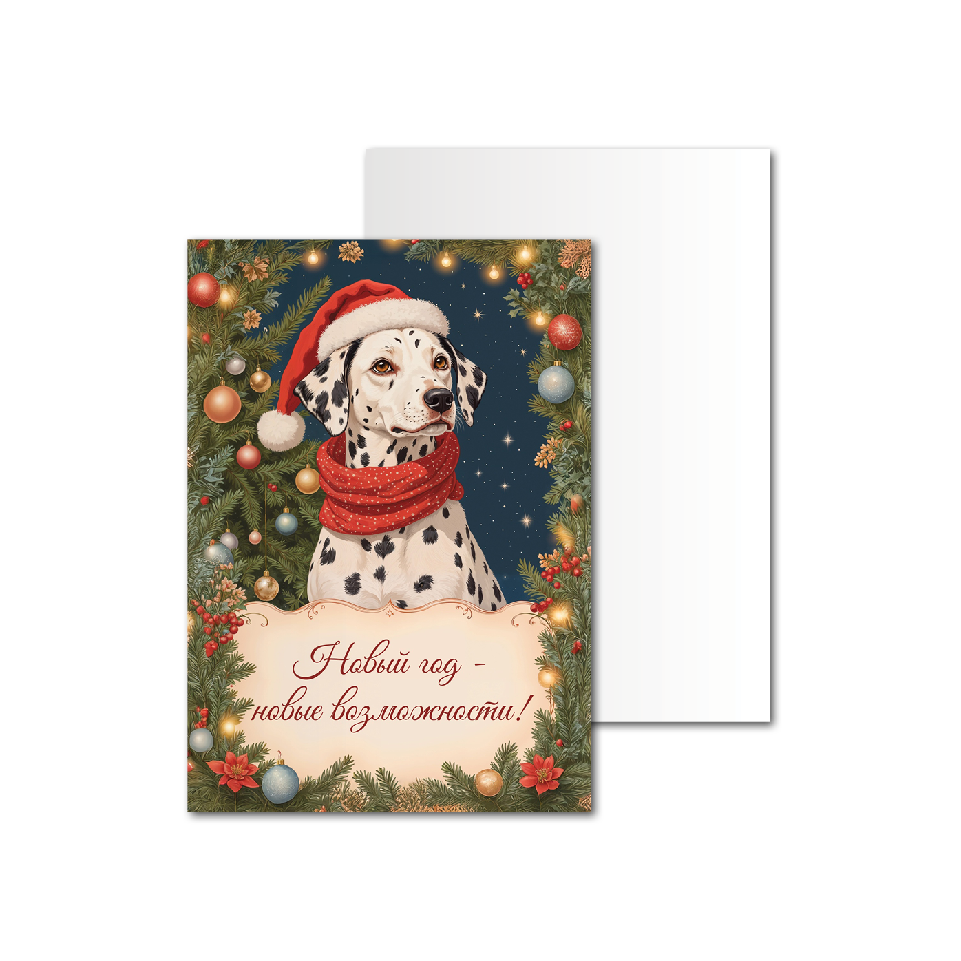 Открытки односторонние Далматинец в шапке