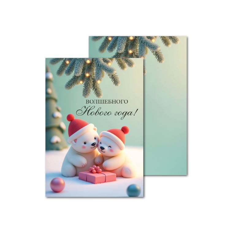 Открытки офсетные Белые мишки