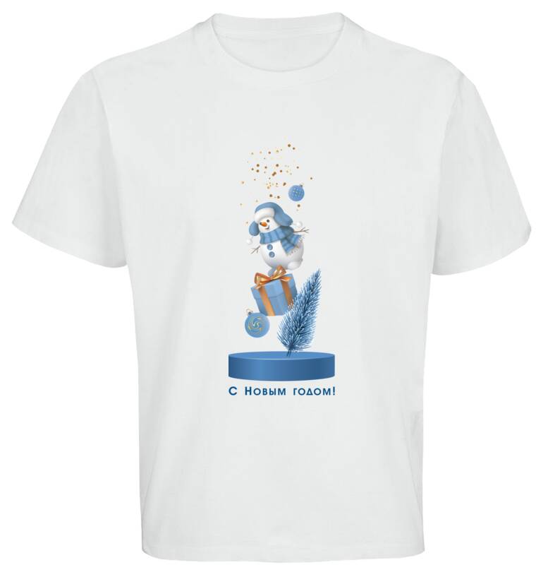 Майки, футболки оверсайз Снеговик ёлка подарок
