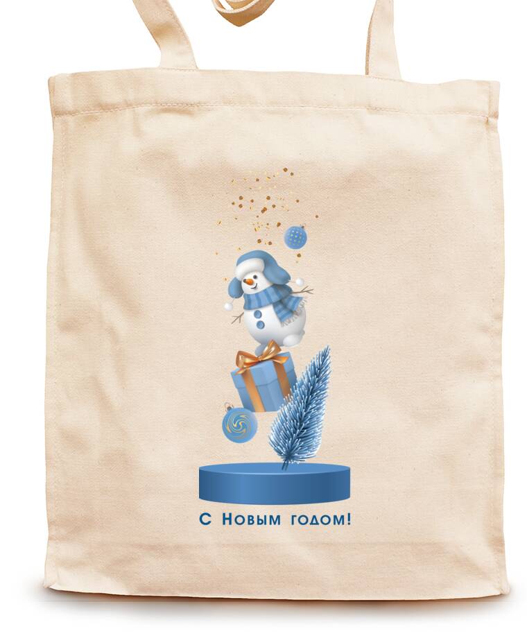 Сумки-шопперы Снеговик ёлка подарок