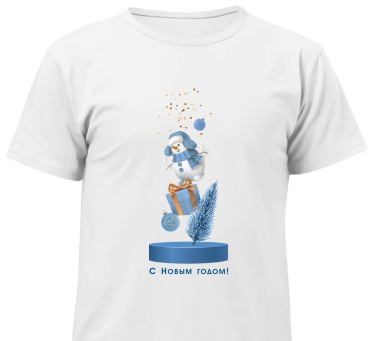 Майки, футболки детские Снеговик ёлка подарок