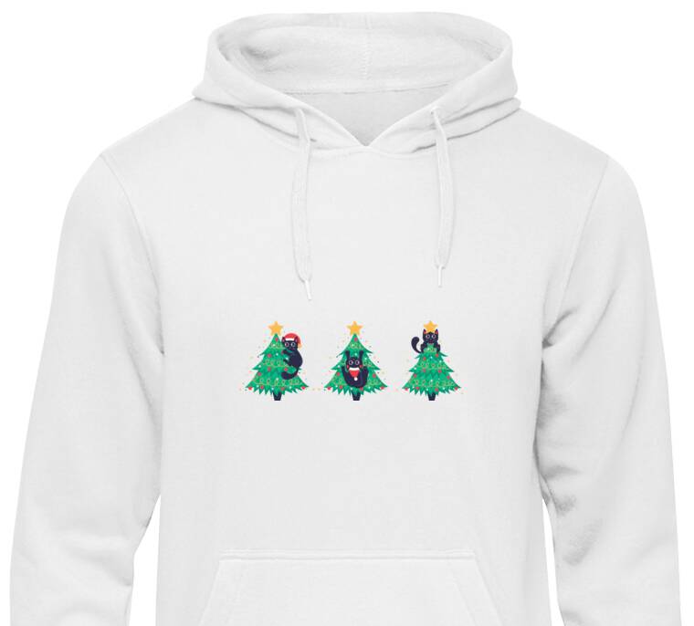 Толстовки, худи Коты в ёлках Толстовки, худи Коты в ёлках