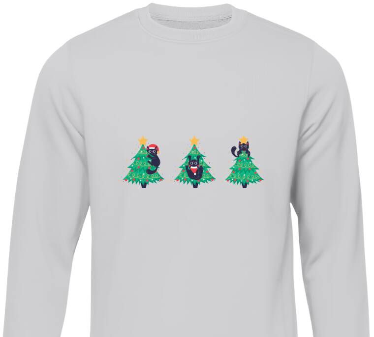 Свитшоты Коты в ёлках Свитшоты Коты в ёлках