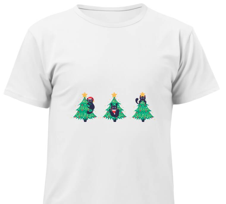 Майки, футболки детские Коты в ёлках Майки, футболки детские Коты в ёлках