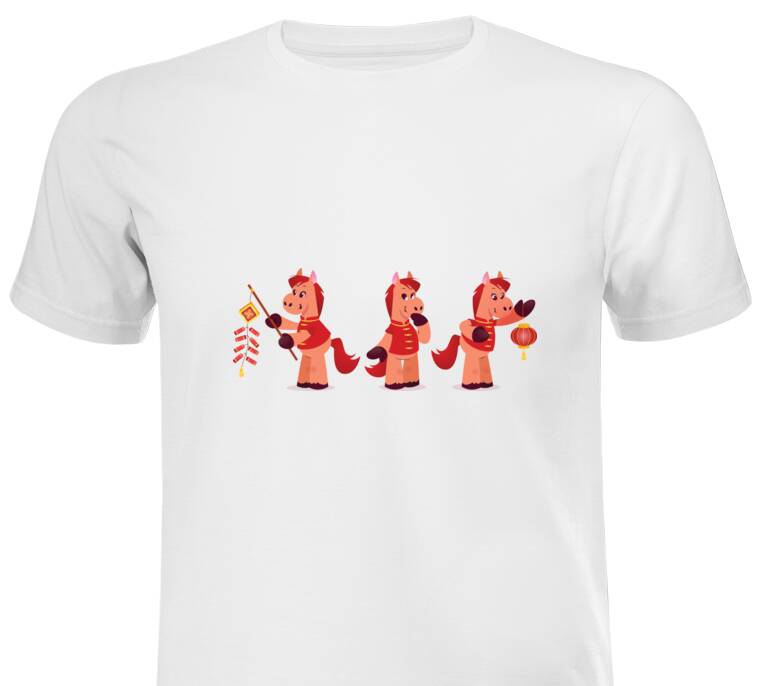 Майки, футболки мужские Лошадки с фонариками Майки, футболки мужские Лошадки с фонариками