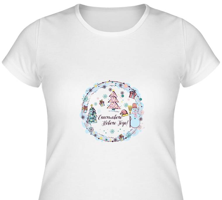 Майки, футболки женские Новогодняя композиция Майки, футболки женские Новогодняя композиция