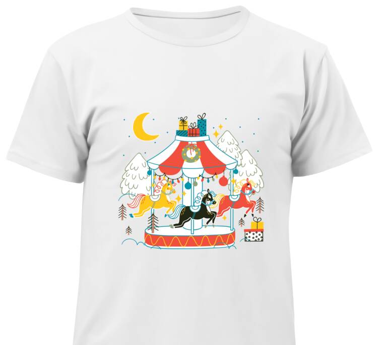 Майки, футболки детские Карусель с лошадками Майки, футболки детские Карусель с лошадками