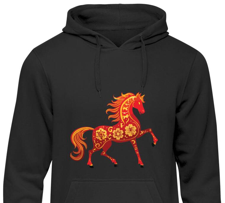 Толстовки, худи Лошадь хохлома Толстовки, худи Лошадь хохлома