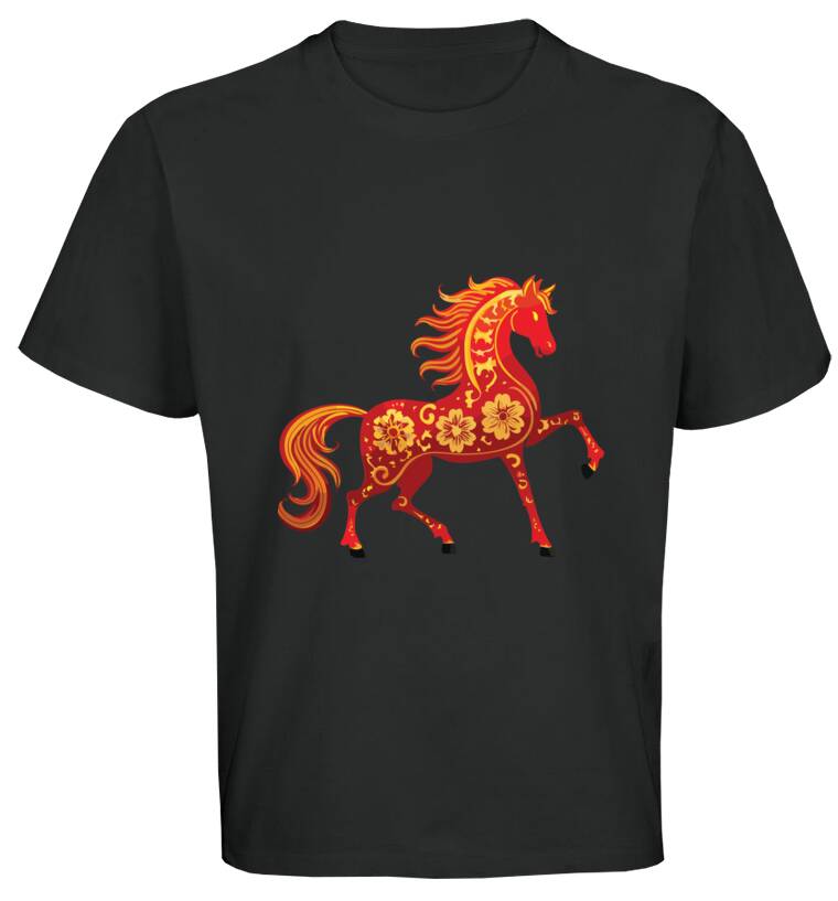 Майки, футболки оверсайз Лошадь хохлома Майки, футболки оверсайз Лошадь хохлома