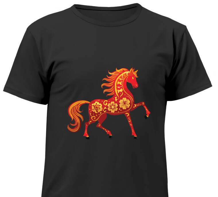 Майки, футболки детские Лошадь хохлома Майки, футболки детские Лошадь хохлома