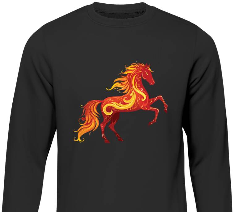 Свитшоты Лошадь узоры пламени Свитшоты Лошадь узоры пламени
