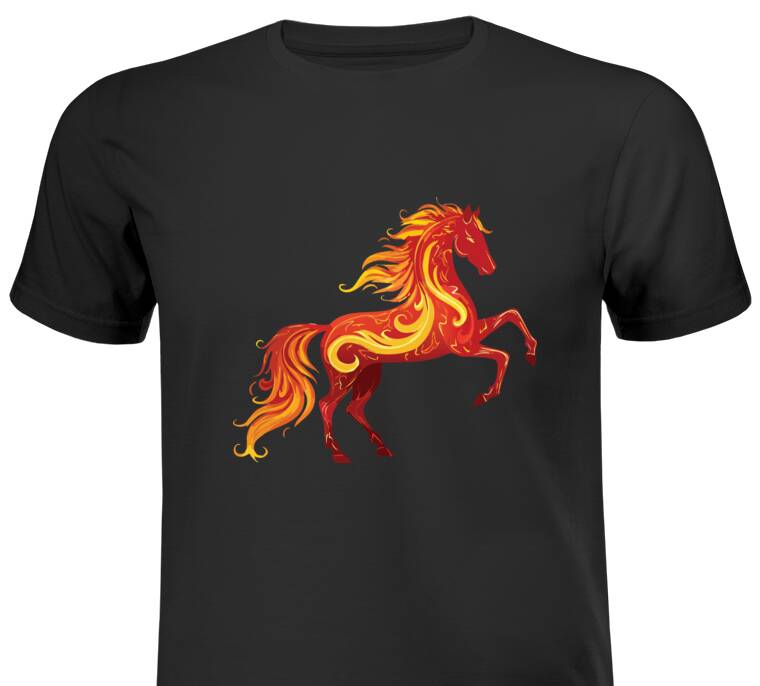 Майки, футболки оптом Лошадь узоры пламени Майки, футболки оптом Лошадь узоры пламени