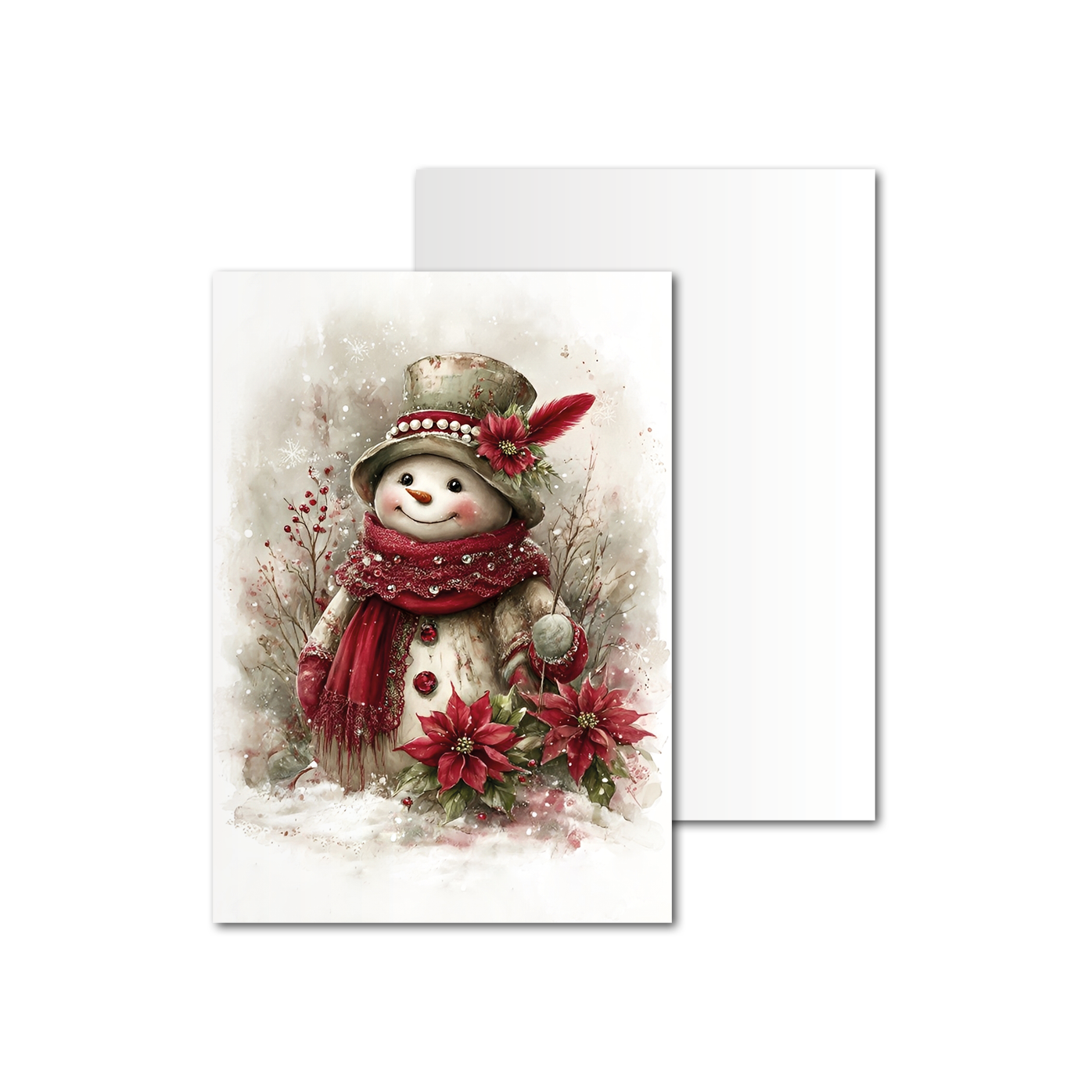 Открытки односторонние Винтажный снеговик Открытки односторонние Винтажный снеговик