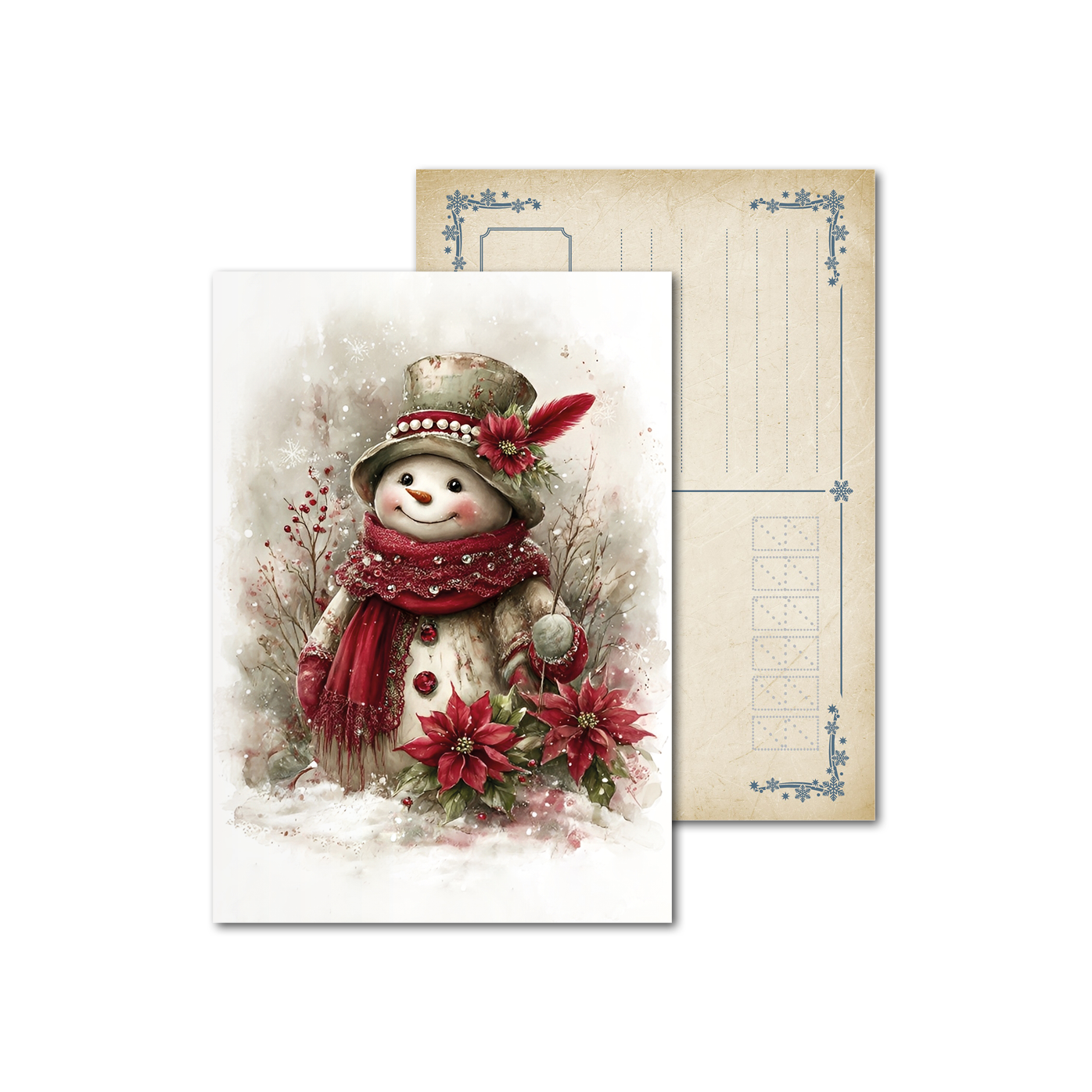 Открытки почтовые, для посткроссинга Винтажный снеговик Открытки почтовые, для посткроссинга Винтажный снеговик