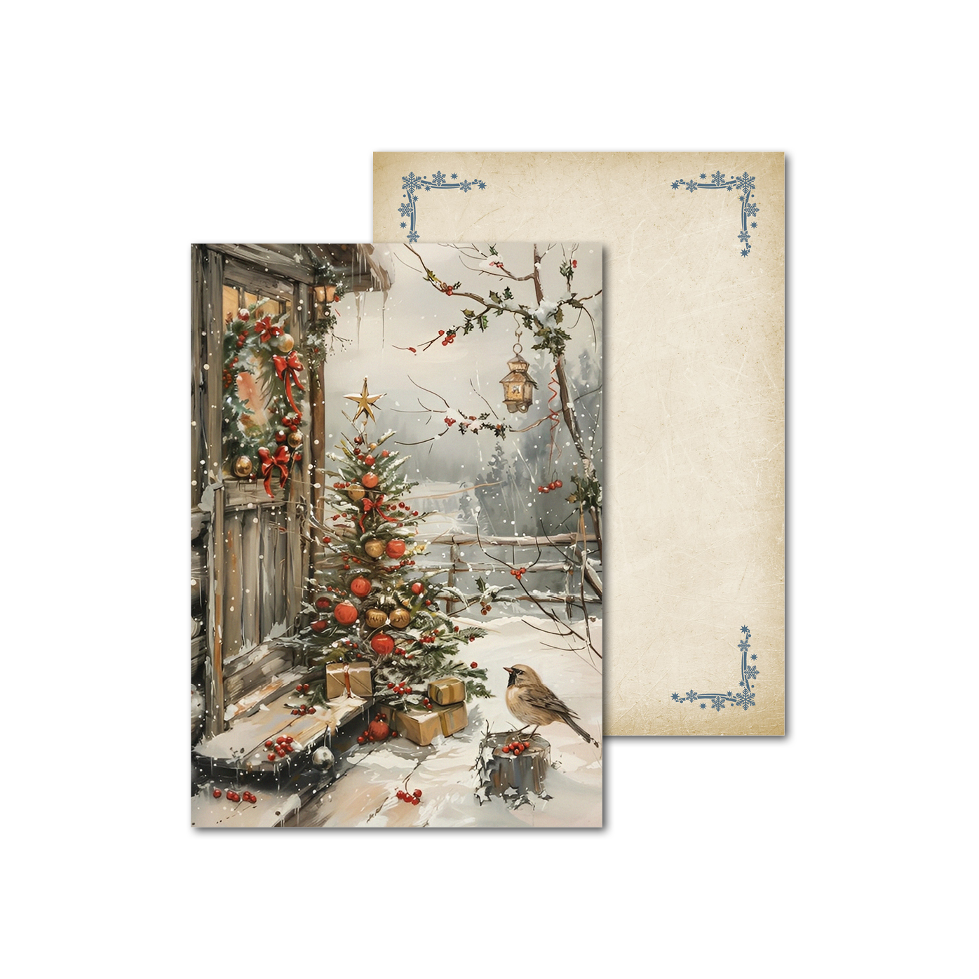 Открытки двухсторонние стандартные Новогодний дворик Открытки двухсторонние стандартные Новогодний дворик