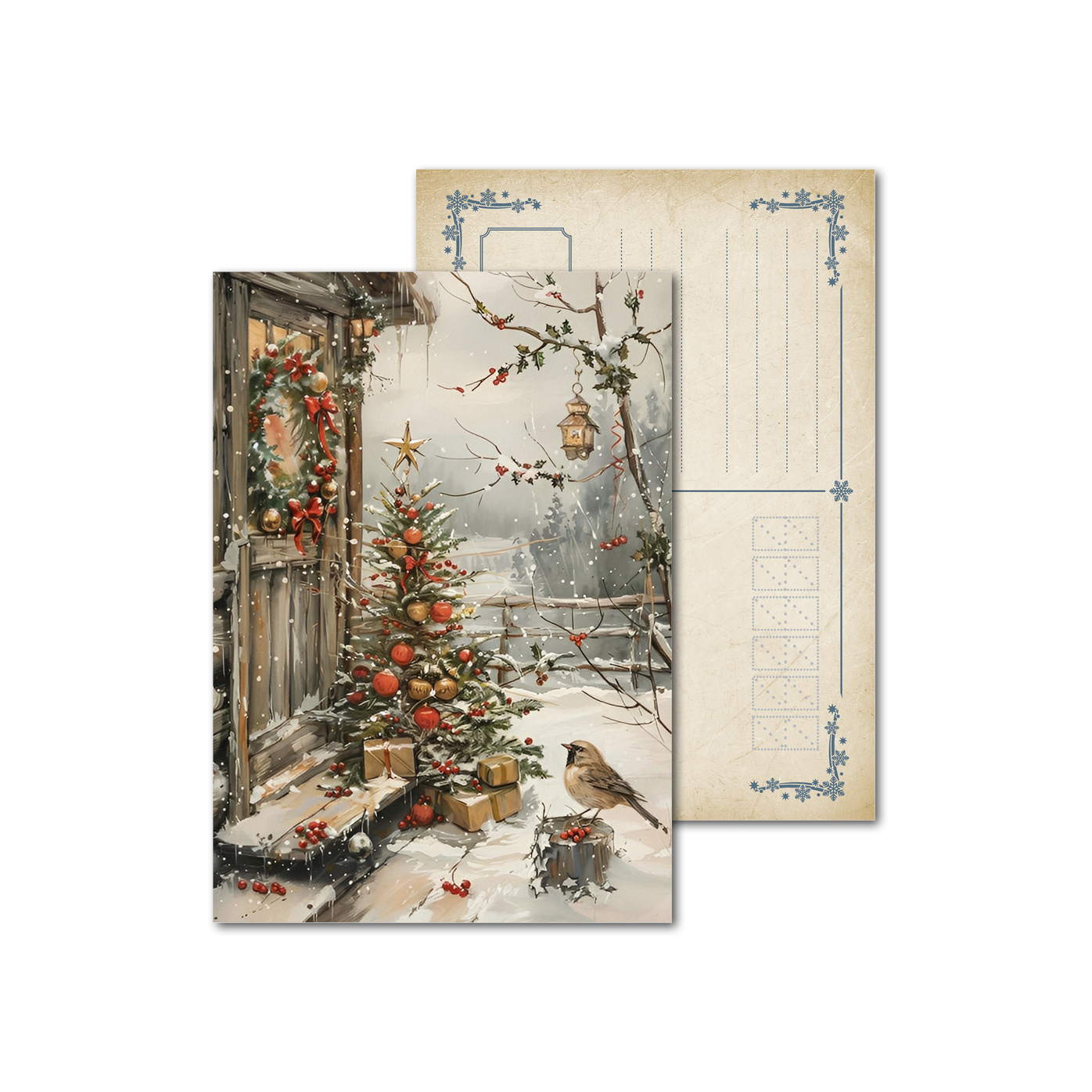 Открытки почтовые, для посткроссинга Новогодний дворик Открытки почтовые, для посткроссинга Новогодний дворик