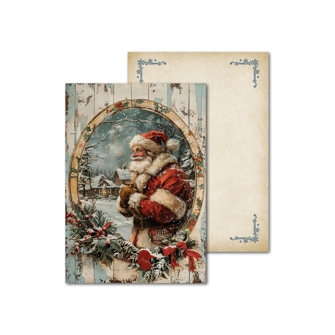 Открытки двухсторонние стандартные Винтажный Дед Мороз Открытки двухсторонние стандартные Винтажный Дед Мороз